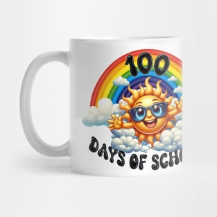 100 Days of School Celebration with a Sunny Rainbow Mug